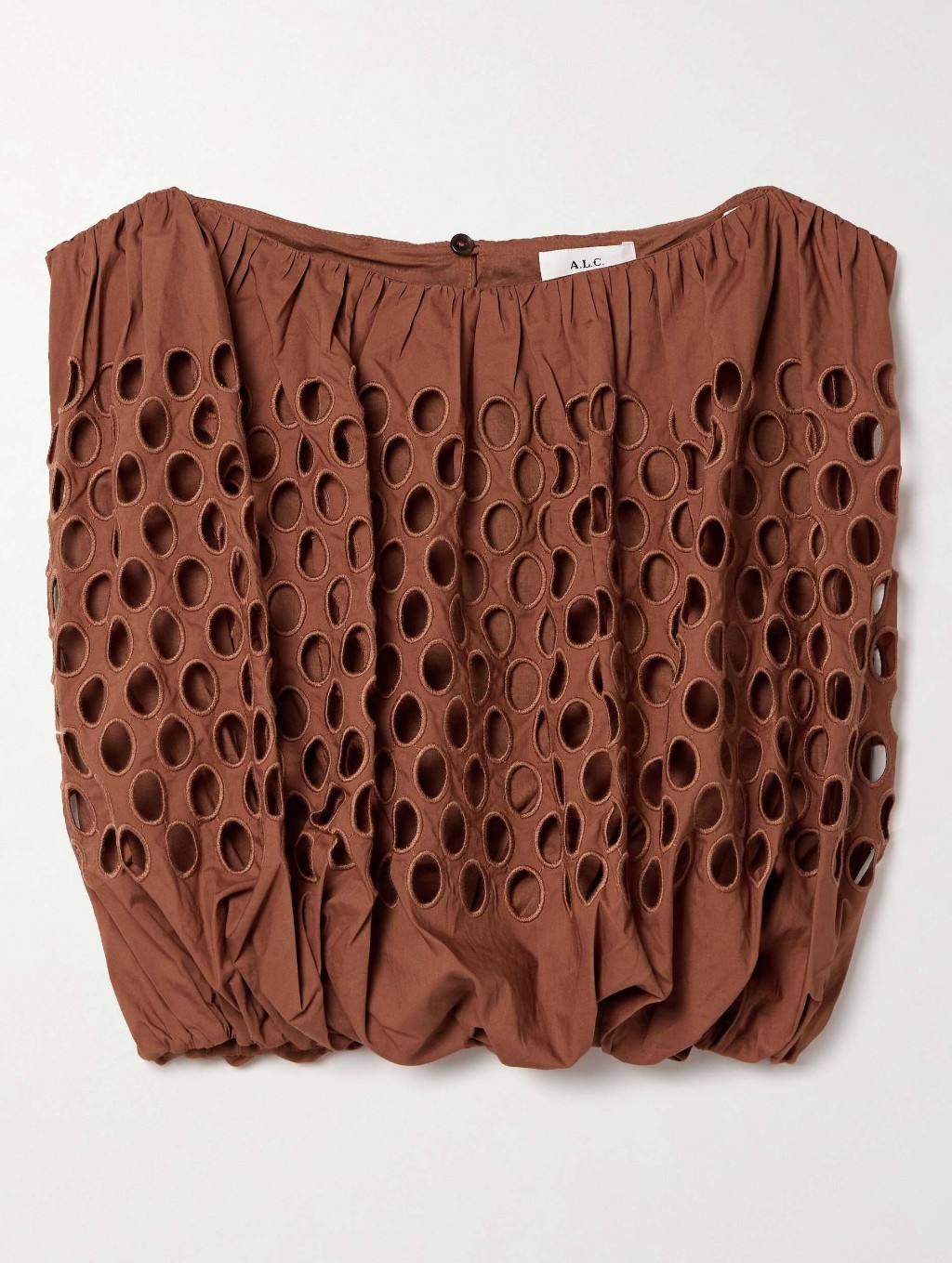 A.L.C. Raina Cropped Broderie Anglaise Cotton Top In Brick S.
